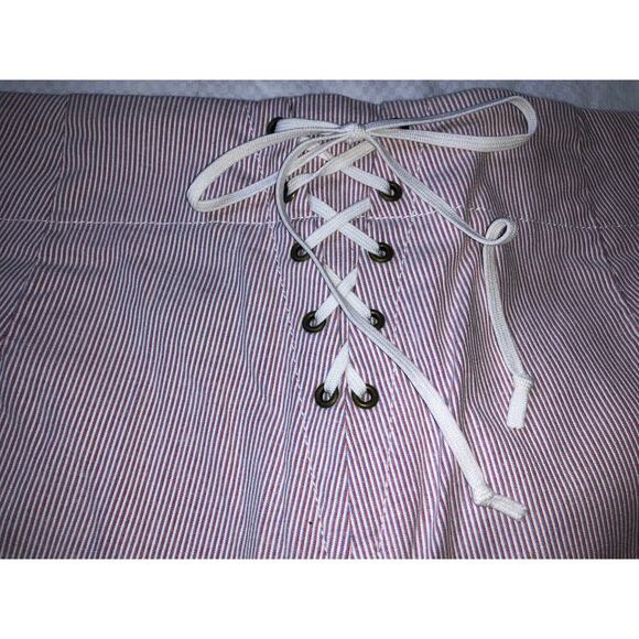 Express Stretch blue/red/white striped women's short shorts size 2 - Picture 5 of 5